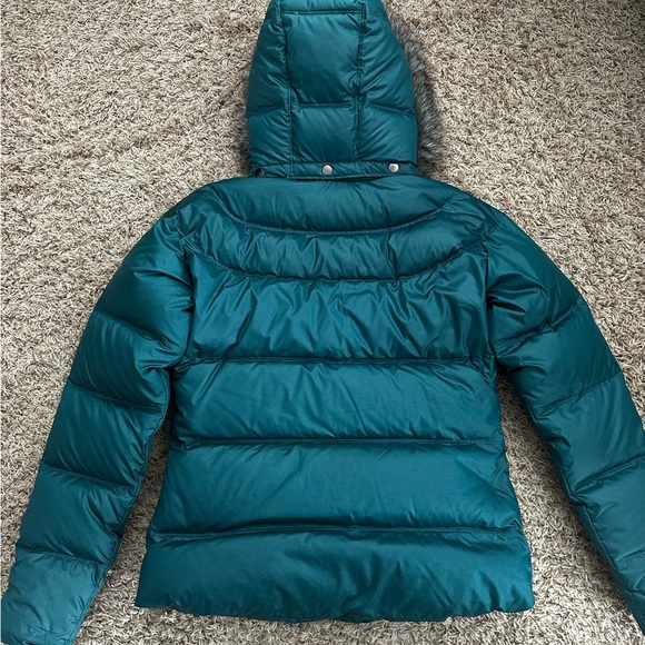 Columbia Teal Puffer Jacket with Faux Fur Trim - Picture 2 of 3